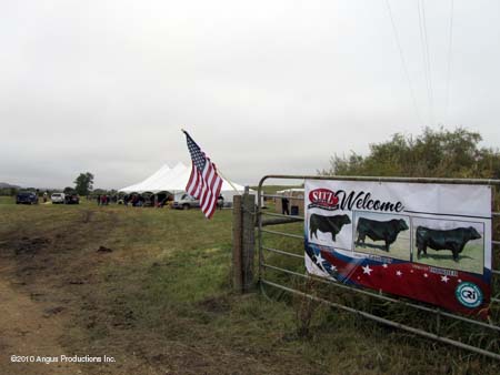 welcome sign and tent